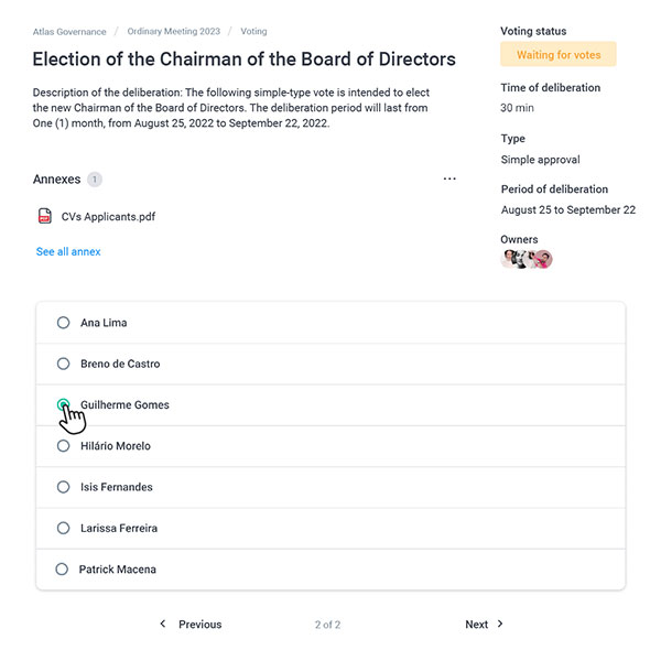 Voting and counting of digital votes