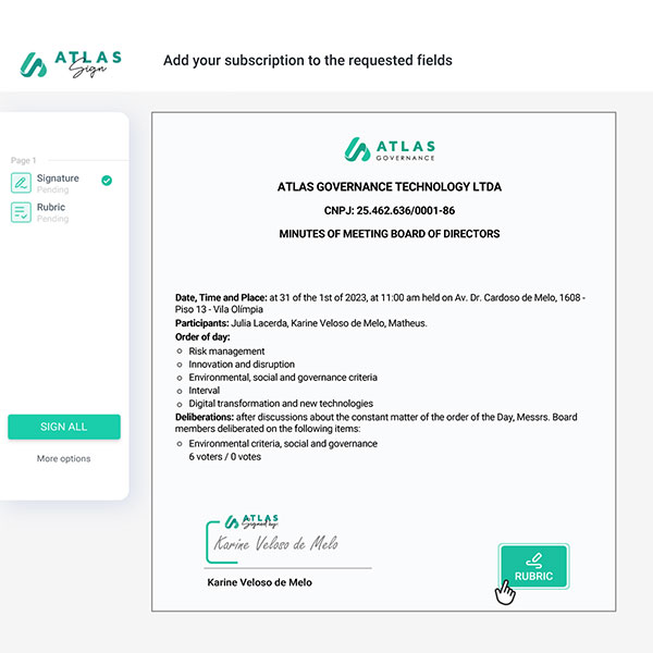 Integrated electronic and digital signatures