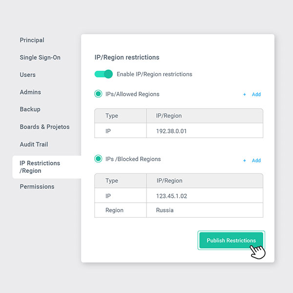 Conditional access by region, IP, or device