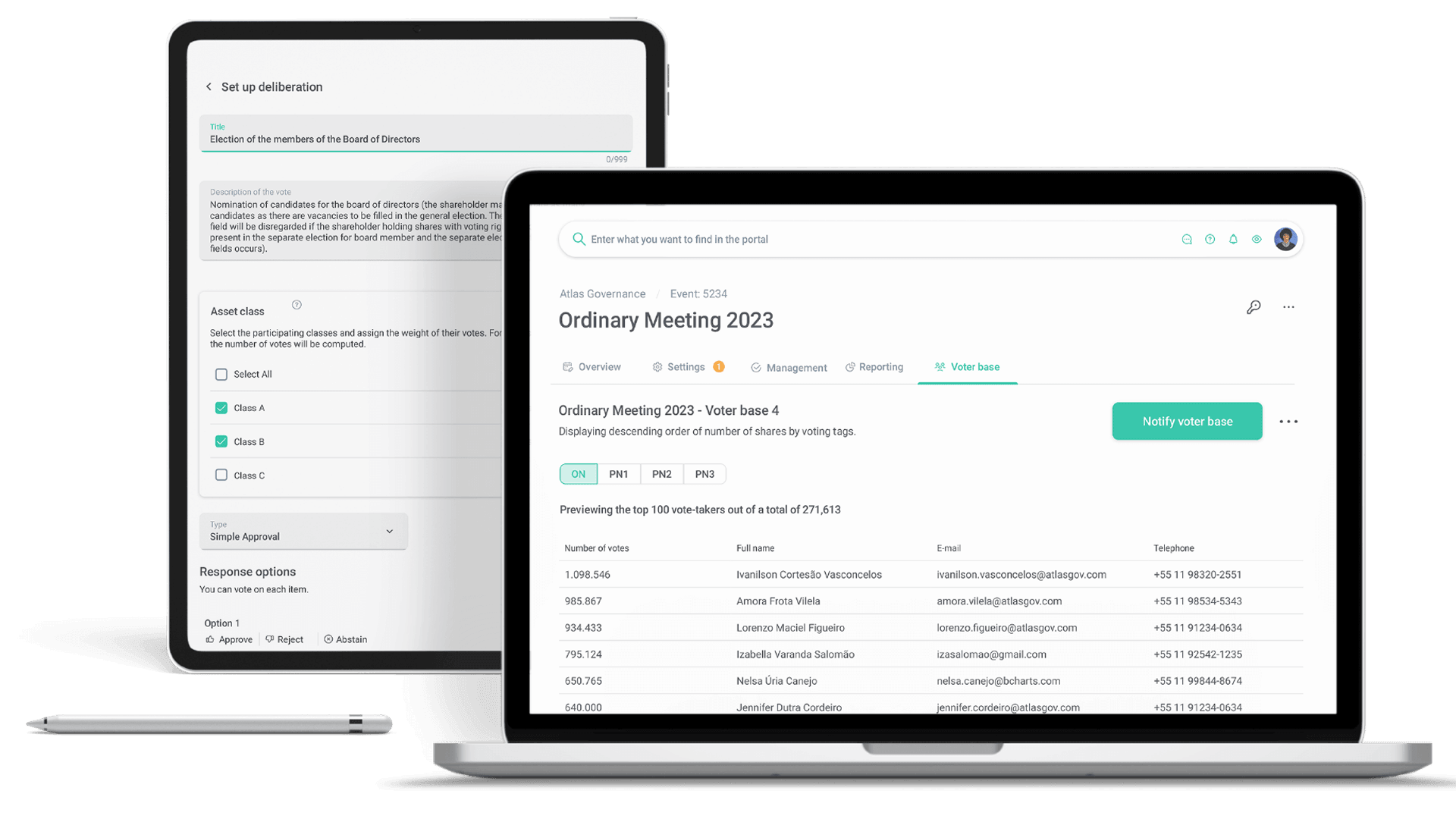 The ideal General Meeting software for any type of entity
